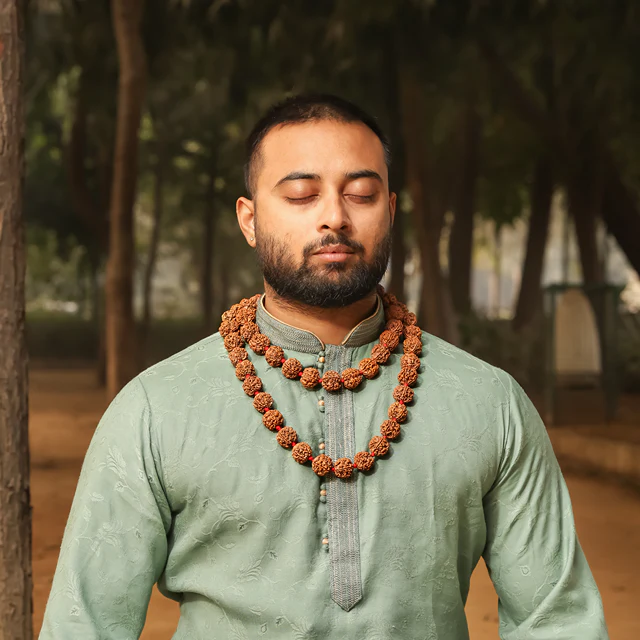 5 Mukhi Nepali Rudraksha Mala – 54+1 Beads - Image 3