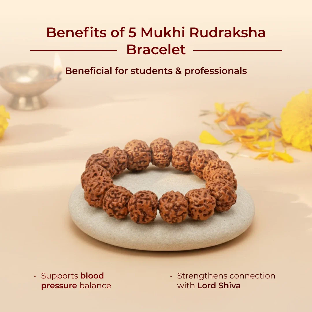 5 Mukhi Rudraksha Bracelet - Image 3