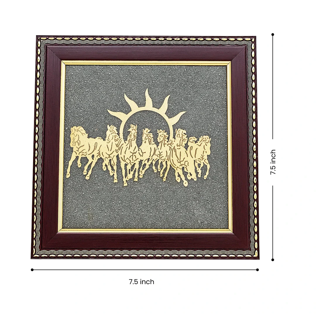 7 Horses Raw Pyrite Frame for Vastu & Prosperity - Image 4