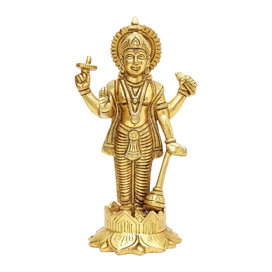 Brass Standing Vishnu Idol - Image 3