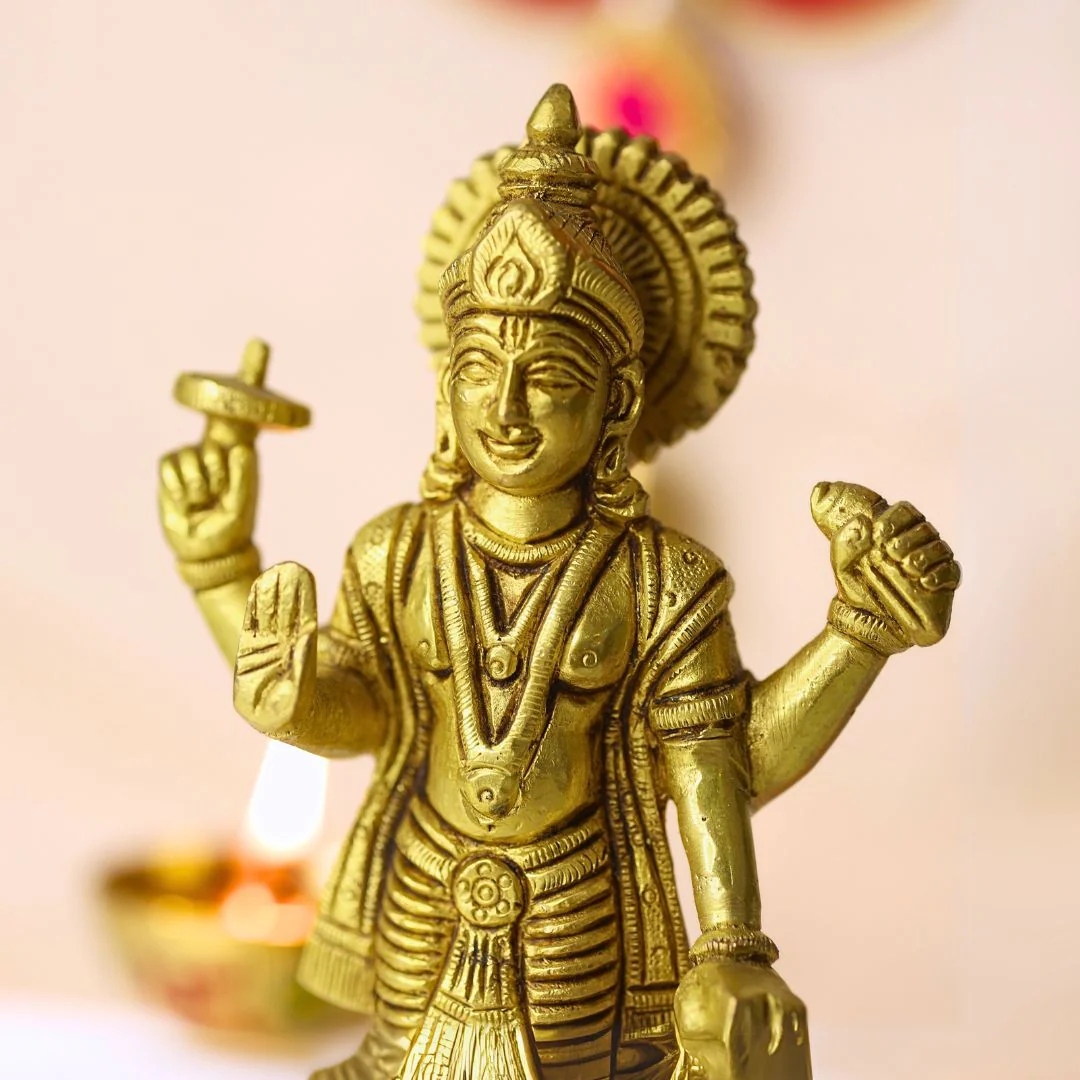 Brass Standing Vishnu Idol - Image 7