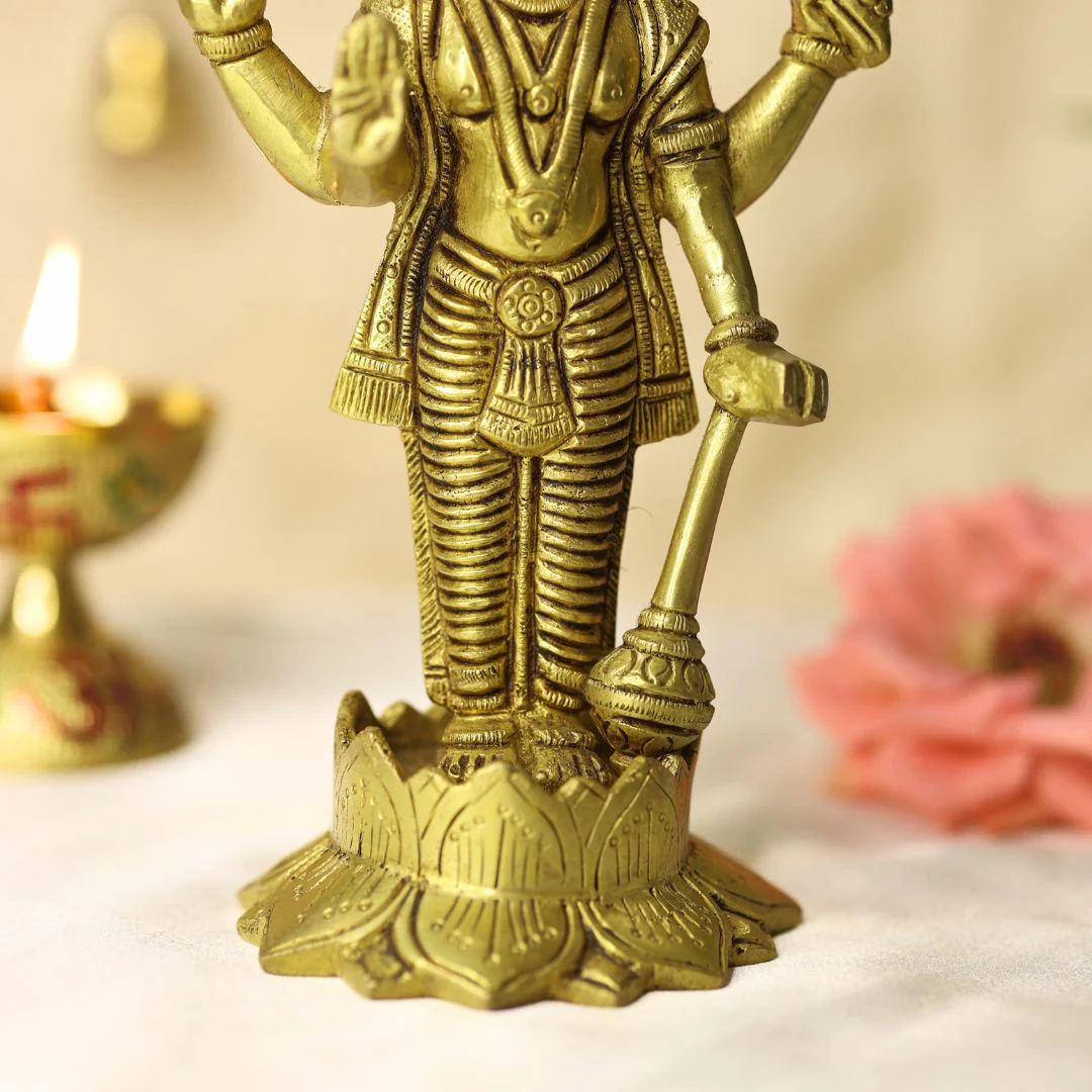 Brass Standing Vishnu Idol - Image 8