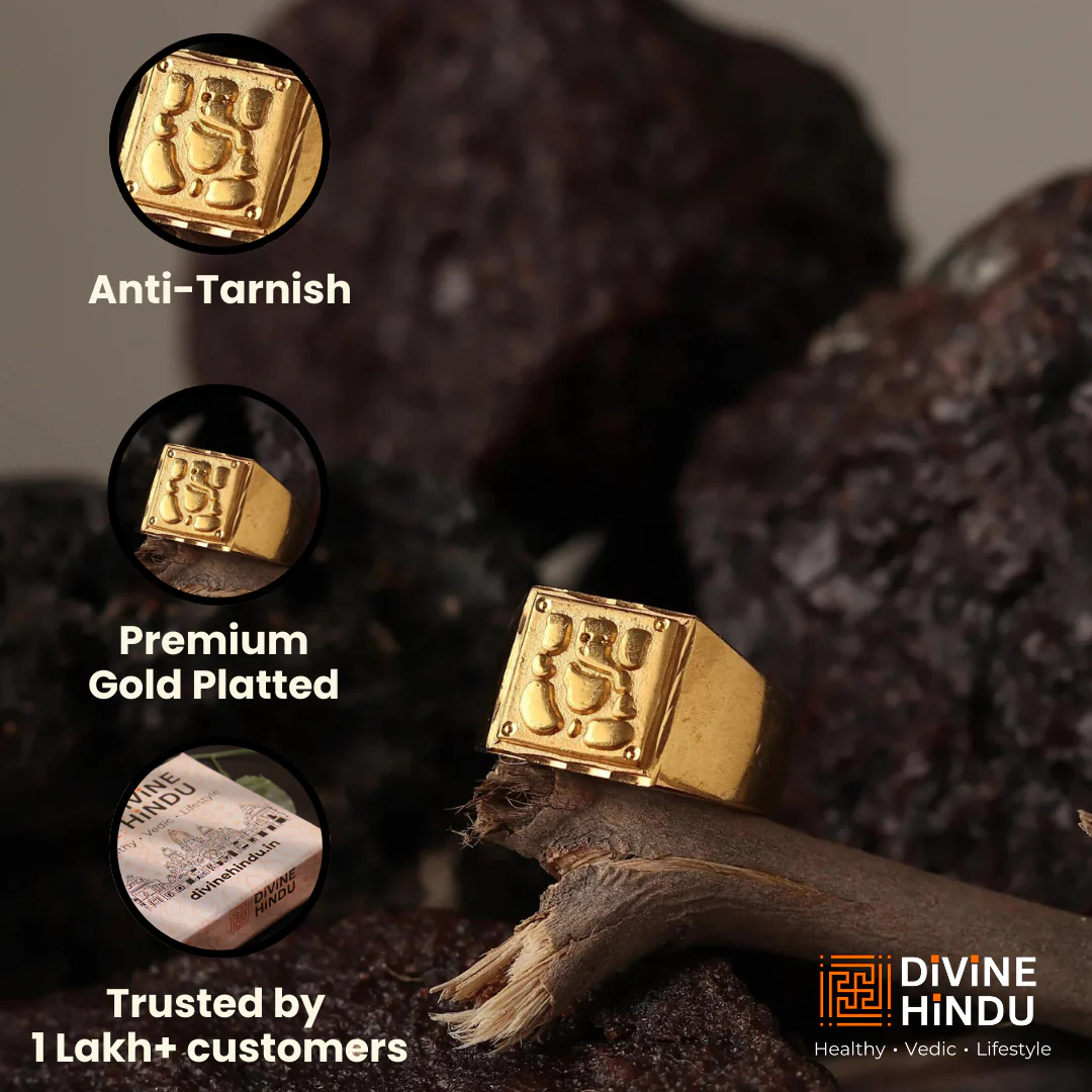Divine Gold Plated Ganesha Ring - Image 3