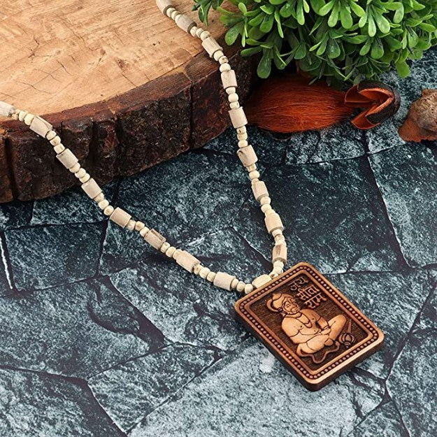 Govt Certified Bageshwar Dham Sitaram Hanumanji Tulsi Necklace - Image 3