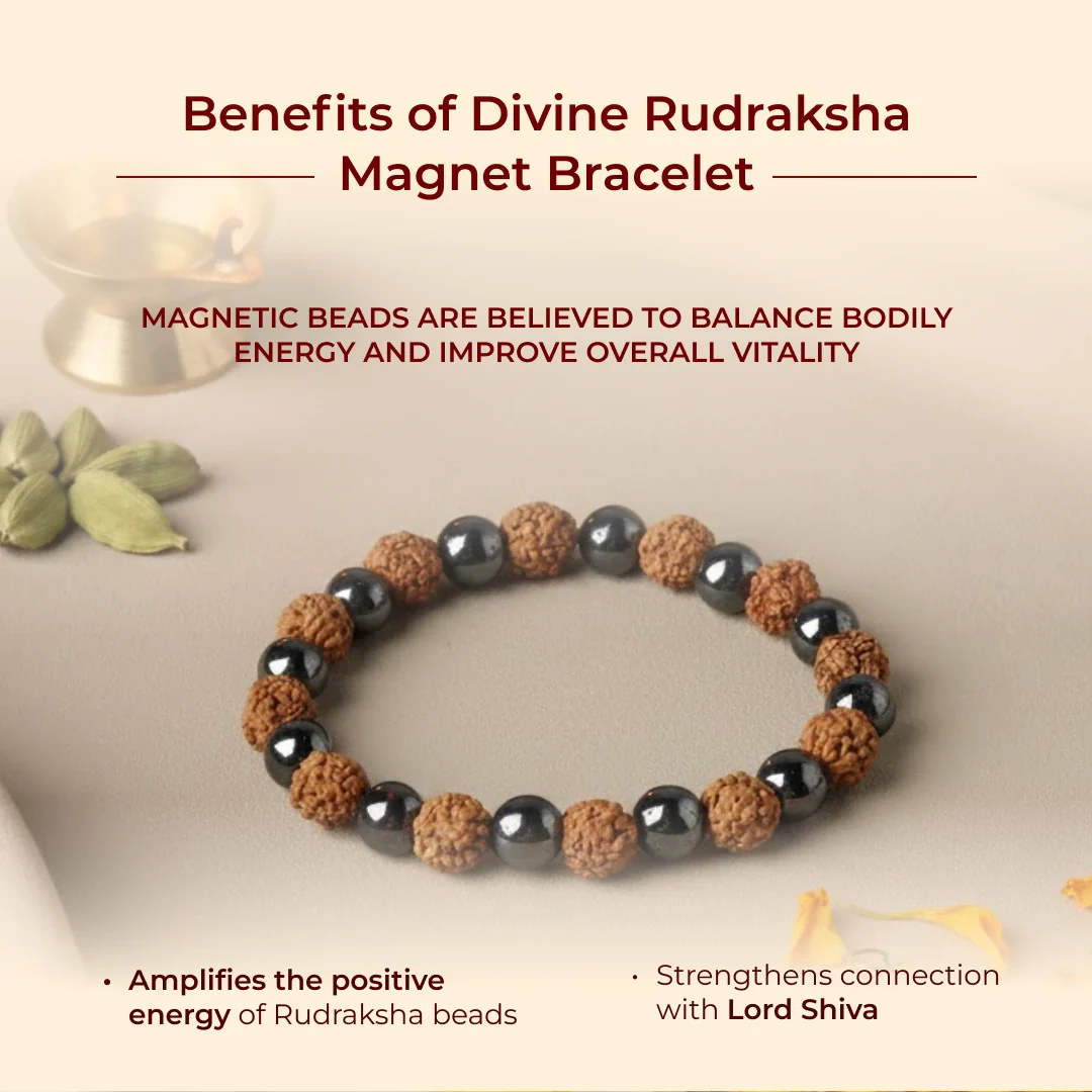 Divine Rudraksha Magnet Bracelet - Image 3