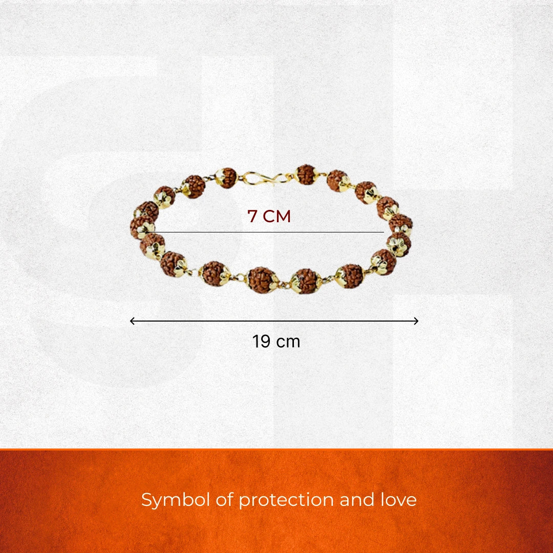 Gold Cap 5 Mukhi Rudraksha Bracelet - Image 4