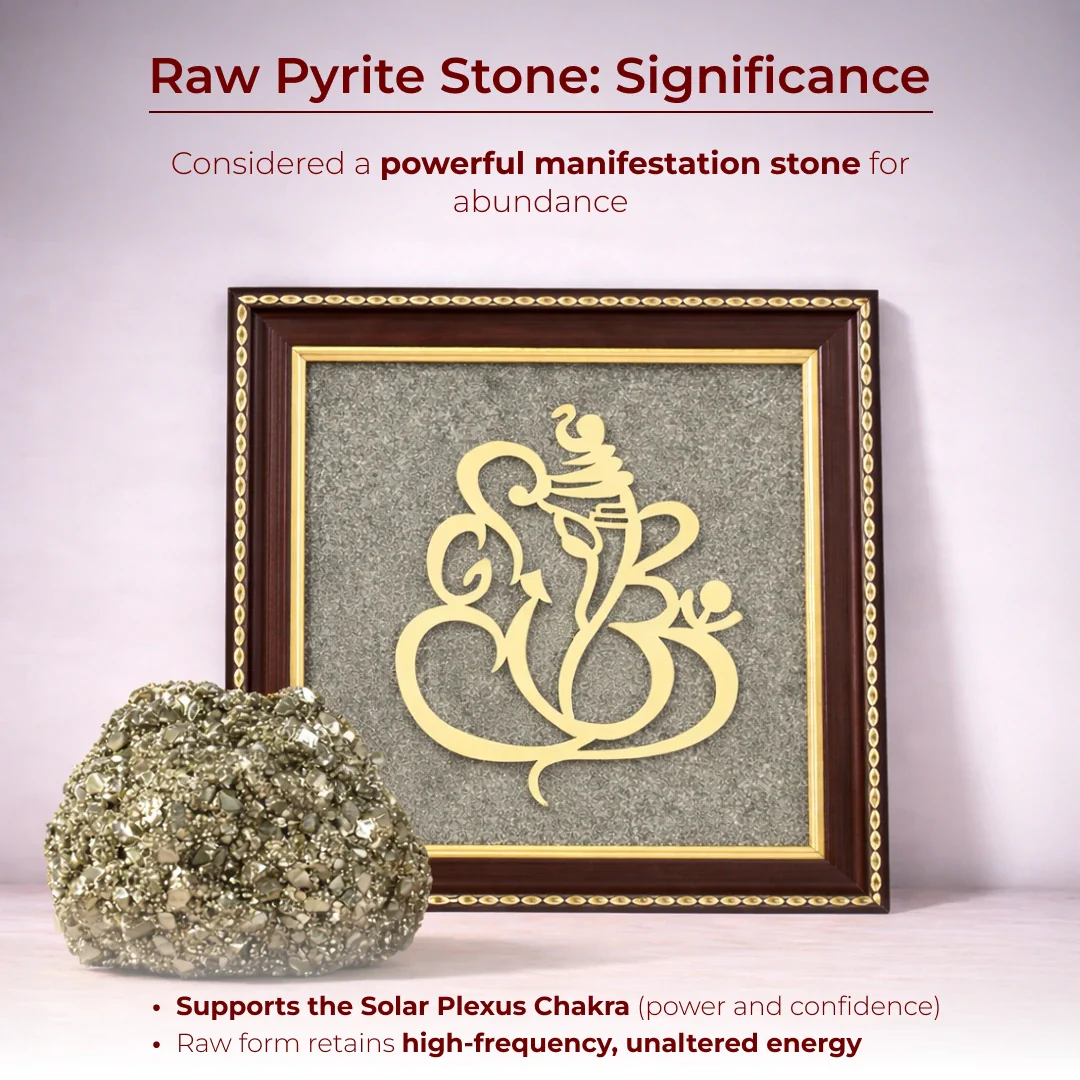 Ganesh Ji Raw Pyrite Frame for Prosperity and Good Fortune - Image 4