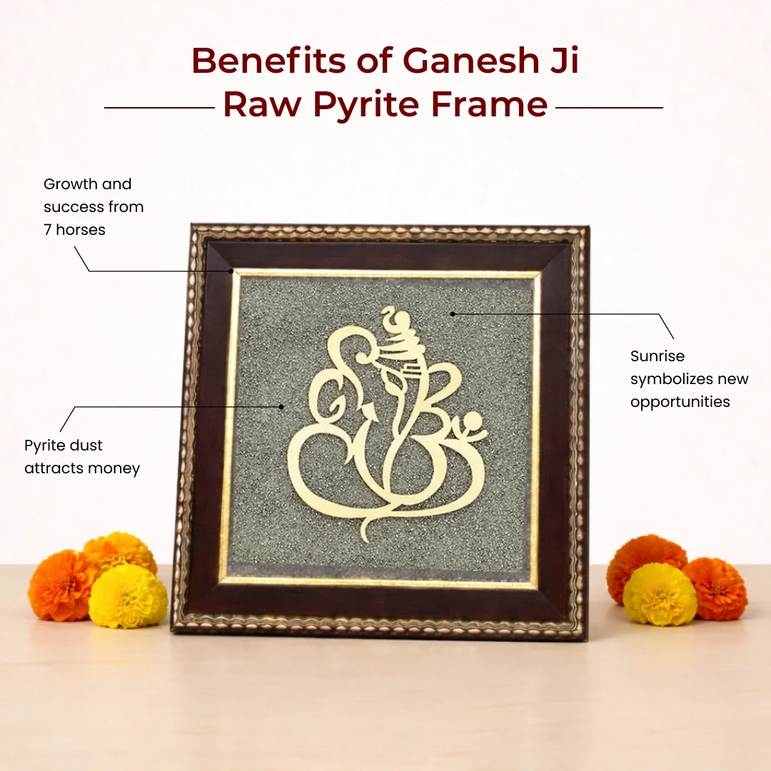 Ganesh Ji Raw Pyrite Frame for Prosperity and Good Fortune - Image 5