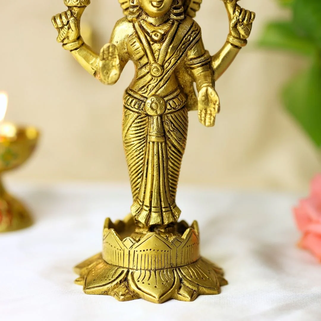 Goddess Lakshmi Brass Idol - Image 6