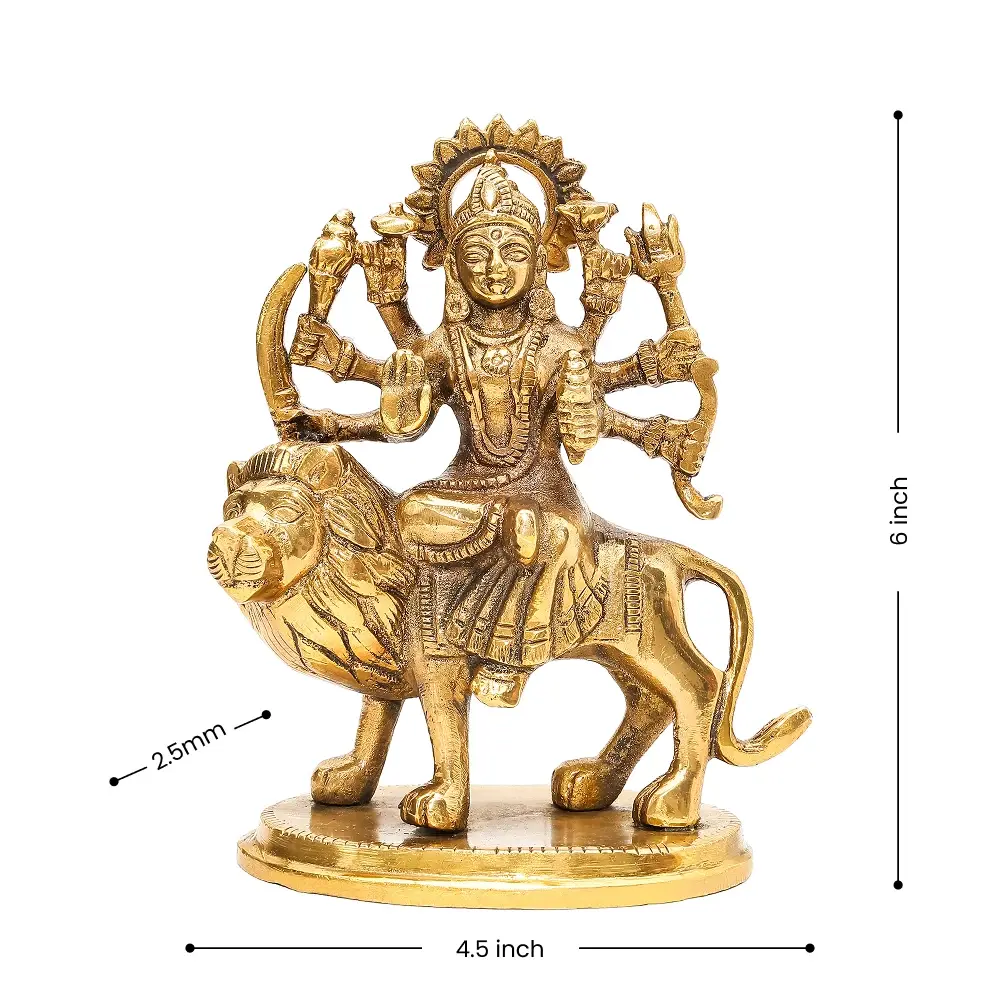 Goddess Maa Durga Brass Idol - Image 4