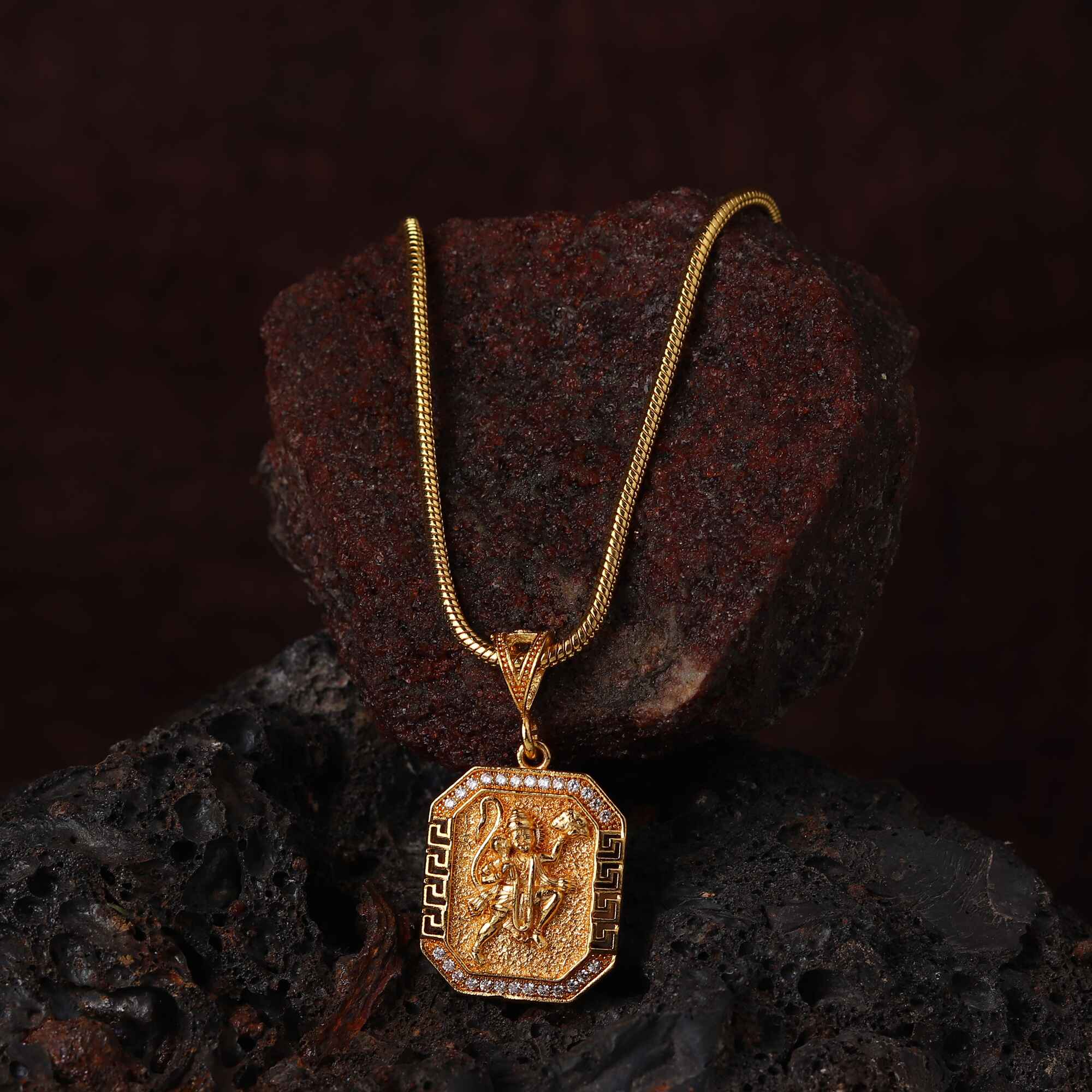 Gold Plated Hanuman Pendant with Chain - Image 6