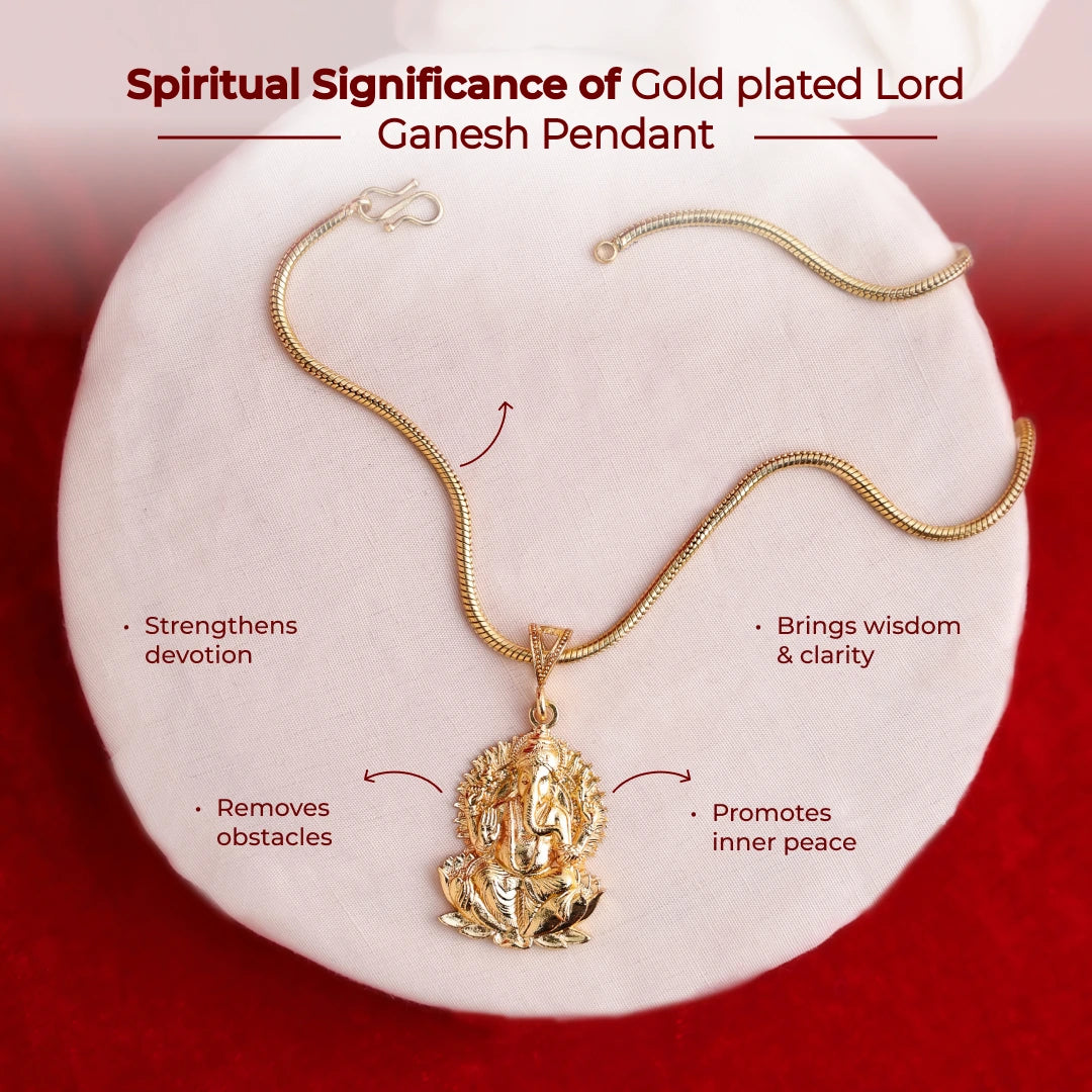 Gold plated Lord Ganesh Pendant - Image 3