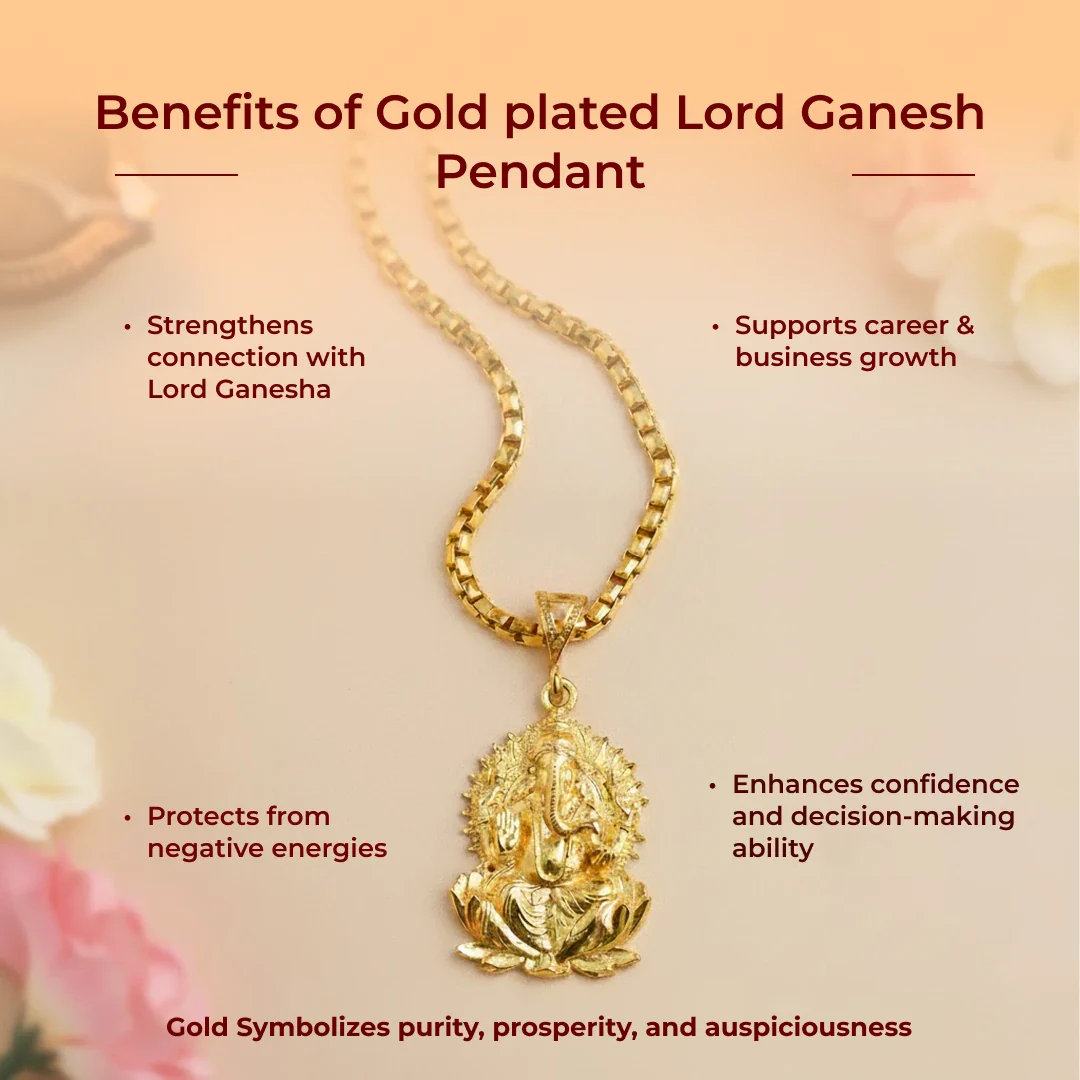 Gold plated Lord Ganesh Pendant - Image 4