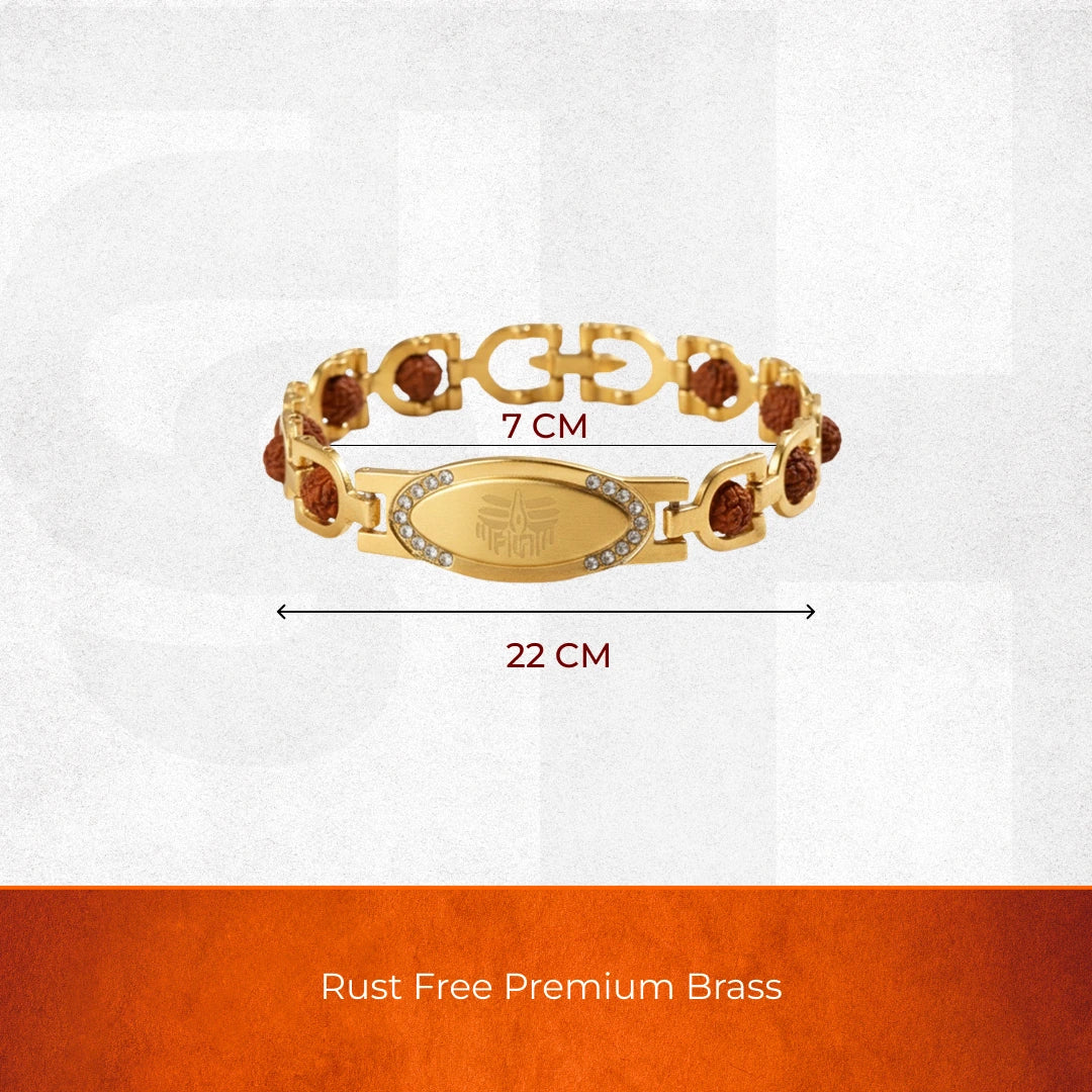 Gold Plated Mahakal Rudraksha Bracelet - Image 4