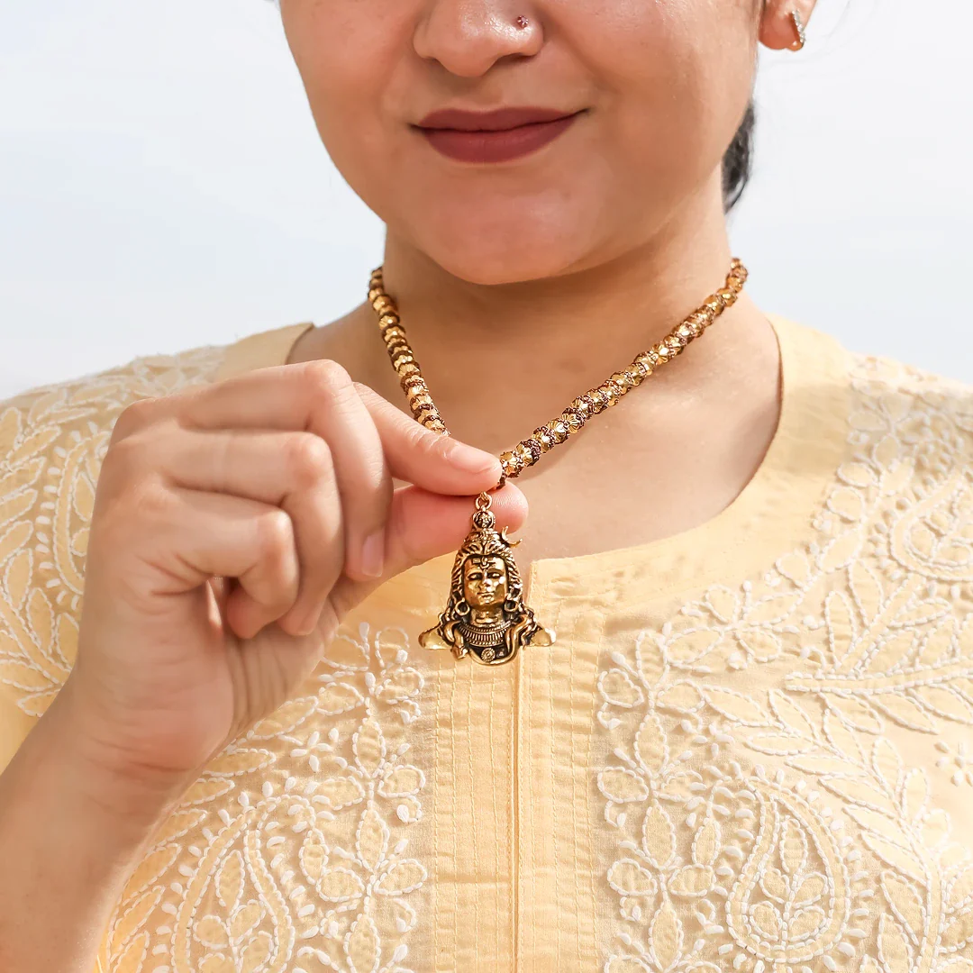 Shiva Adi Yogi Rudraksha Necklace IN Dual Tone - Image 4