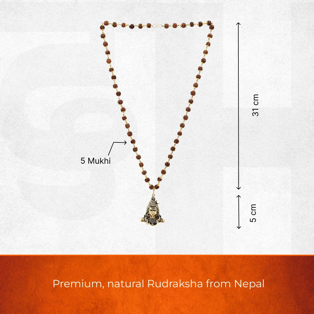 Shiva Adi Yogi Rudraksha Necklace IN Dual Tone - Image 5
