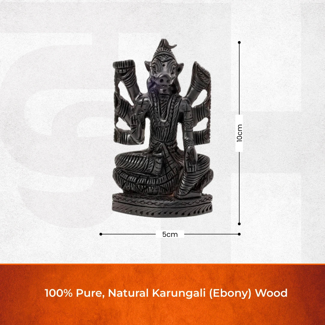 Divine Hindu Lord Varahi Karungali Idol – Ebony Wood - Image 4