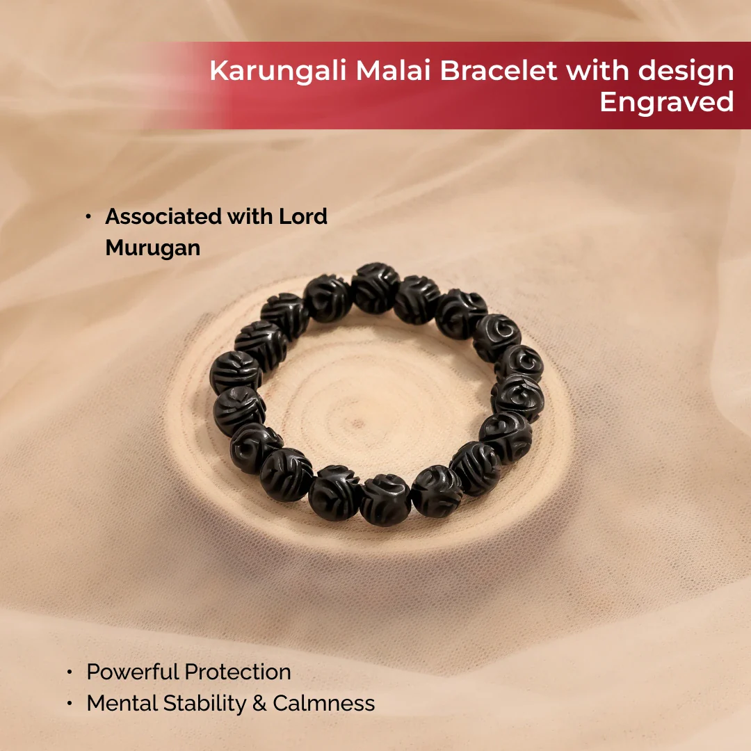 Karungali Malai Bracelet with design Engraved with Govt. Certification - Image 3
