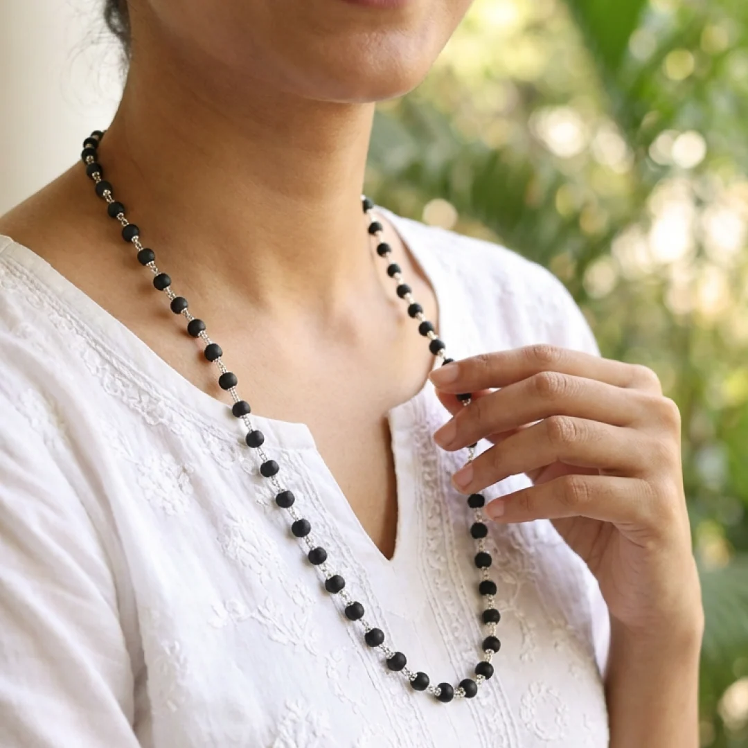 Karungali Malai Silver Cap Necklace with Govt. Certified - Image 9