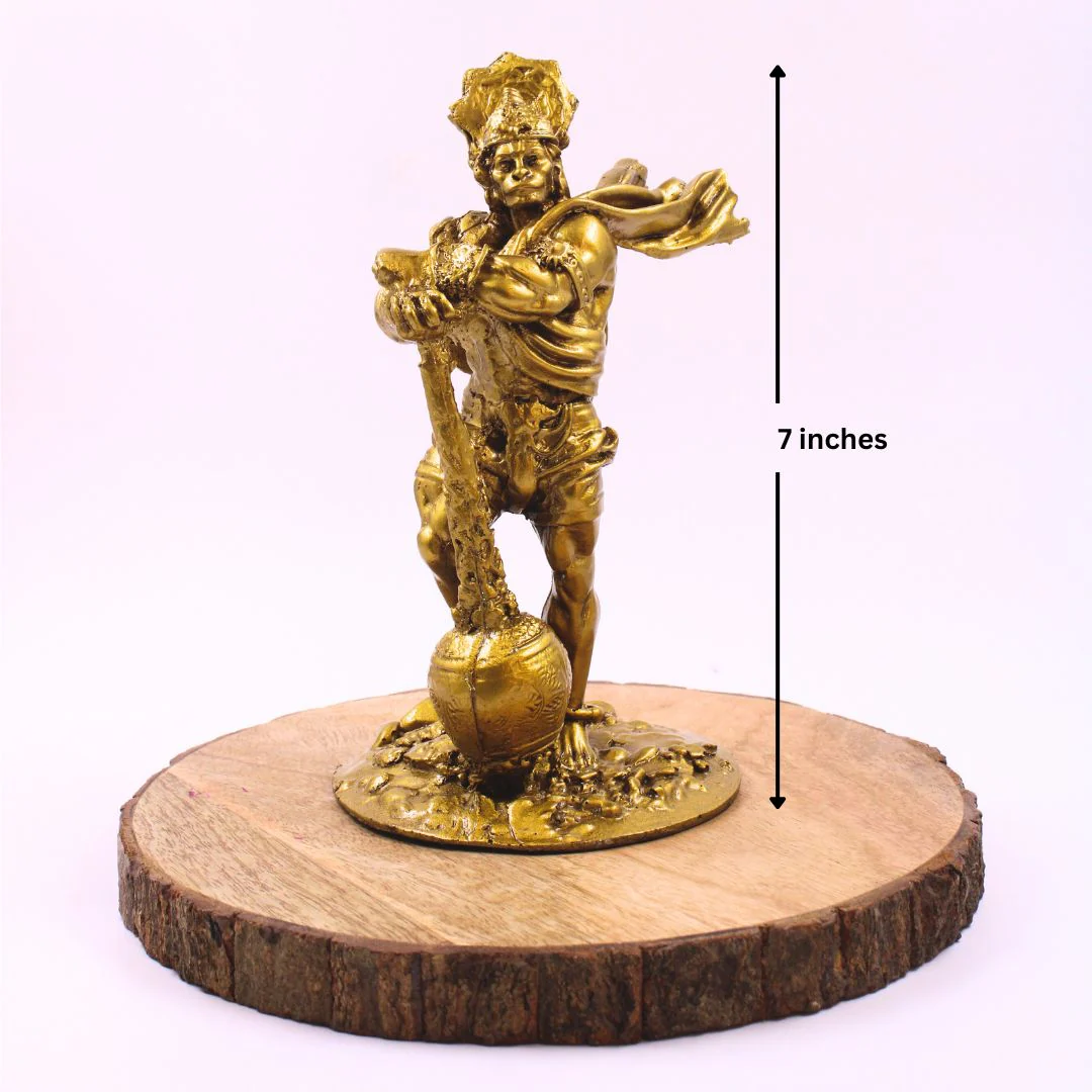 Lord Hanuman divine Idol with Gada - Bronze Finish - Image 3