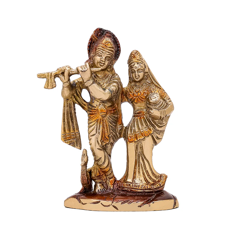 Lord Radha Krishna Brass Idol - Image 3