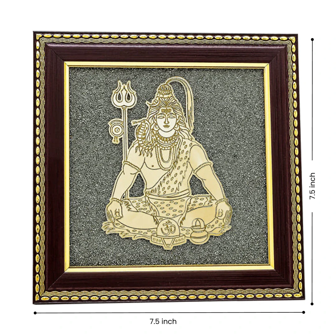 Lord Shiva Meditation Raw Pyrite Frame for Inner Peace - Image 3