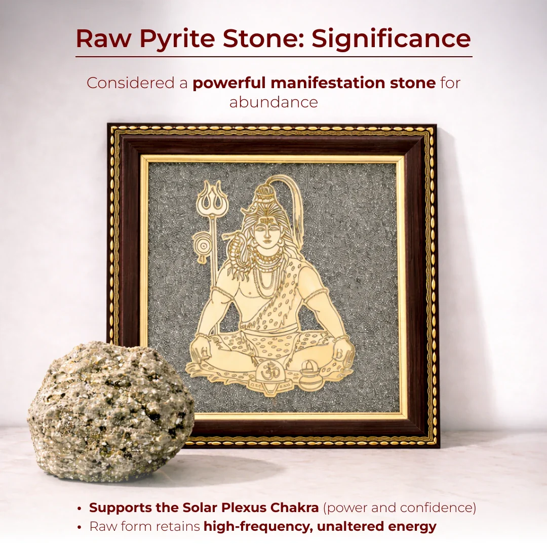 Lord Shiva Meditation Raw Pyrite Frame for Inner Peace - Image 4