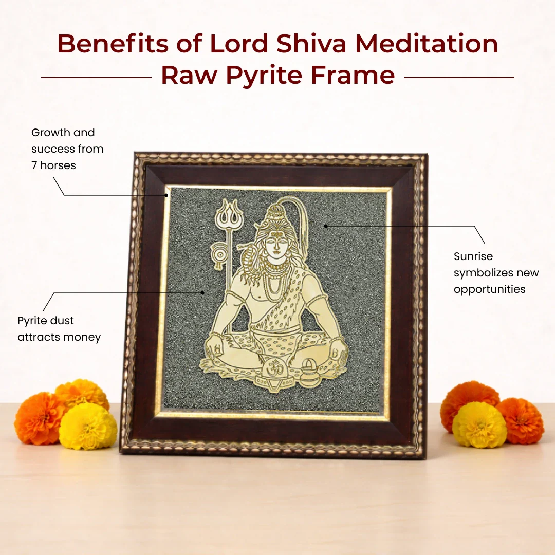 Lord Shiva Meditation Raw Pyrite Frame for Inner Peace - Image 5