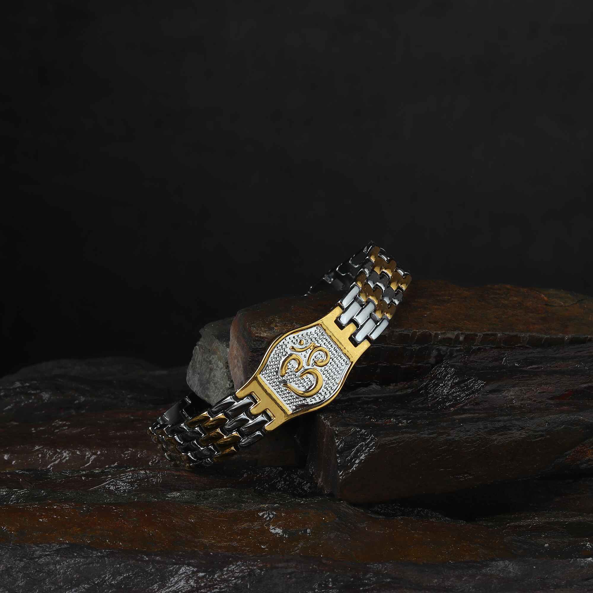 Om Gold Plated Duotone Bracelet - Image 3