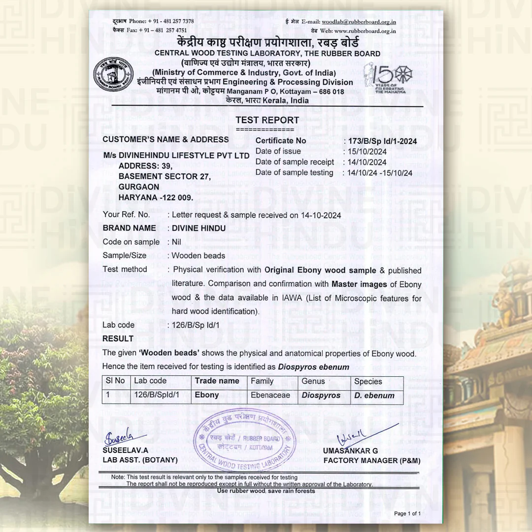 Original Karungali Malai 108-Beads & Karungali Malai Silver cap Combo with Govt. Certification - Image 5