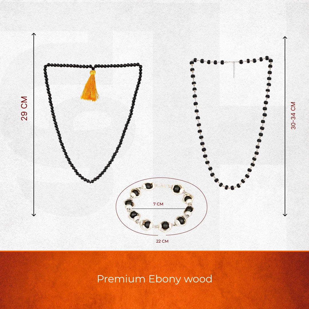 Original Karungali Malai 108-Beads + Silver Cap Karungali Bracelet and Silver Cap Karungali Malai 54 Beads with Govt. Certification - Image 4