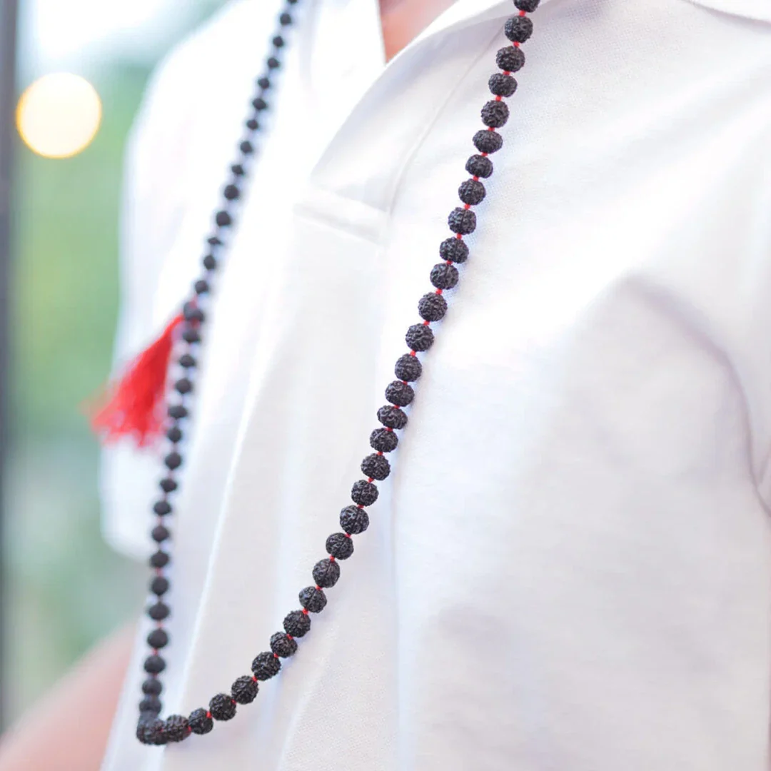 Pure Black Rudraksha Mala - 108 Beads - Image 3