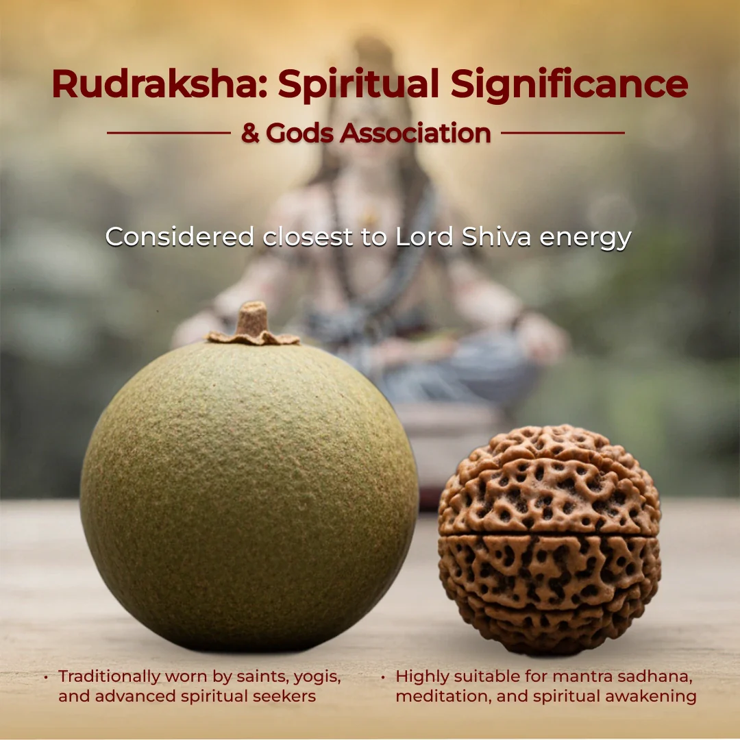 Gold Plated Rudraksha Mahakaal Necklace - Image 4