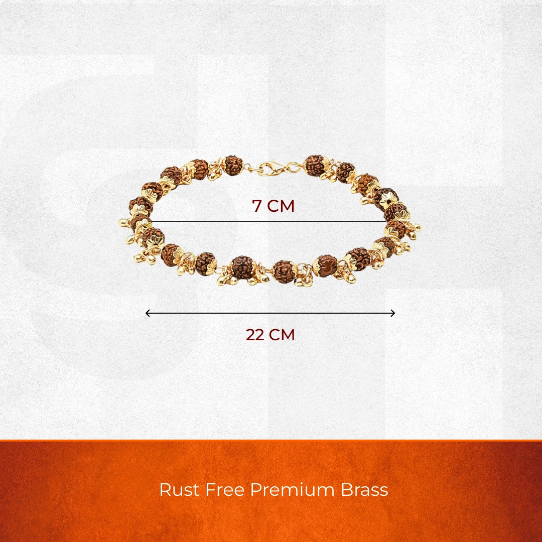 Gold Plated Rudraksha Bracelet For Women - Image 4