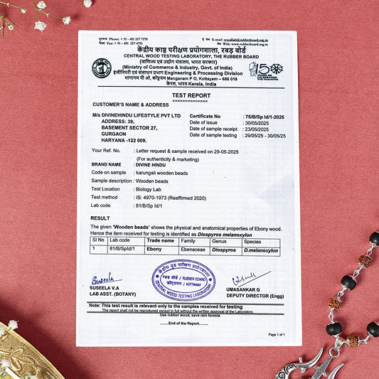 Rudraksha Karungali Mala in Silver-Cap with Shiv Trishul & Rudraksha Pendant - Image 6