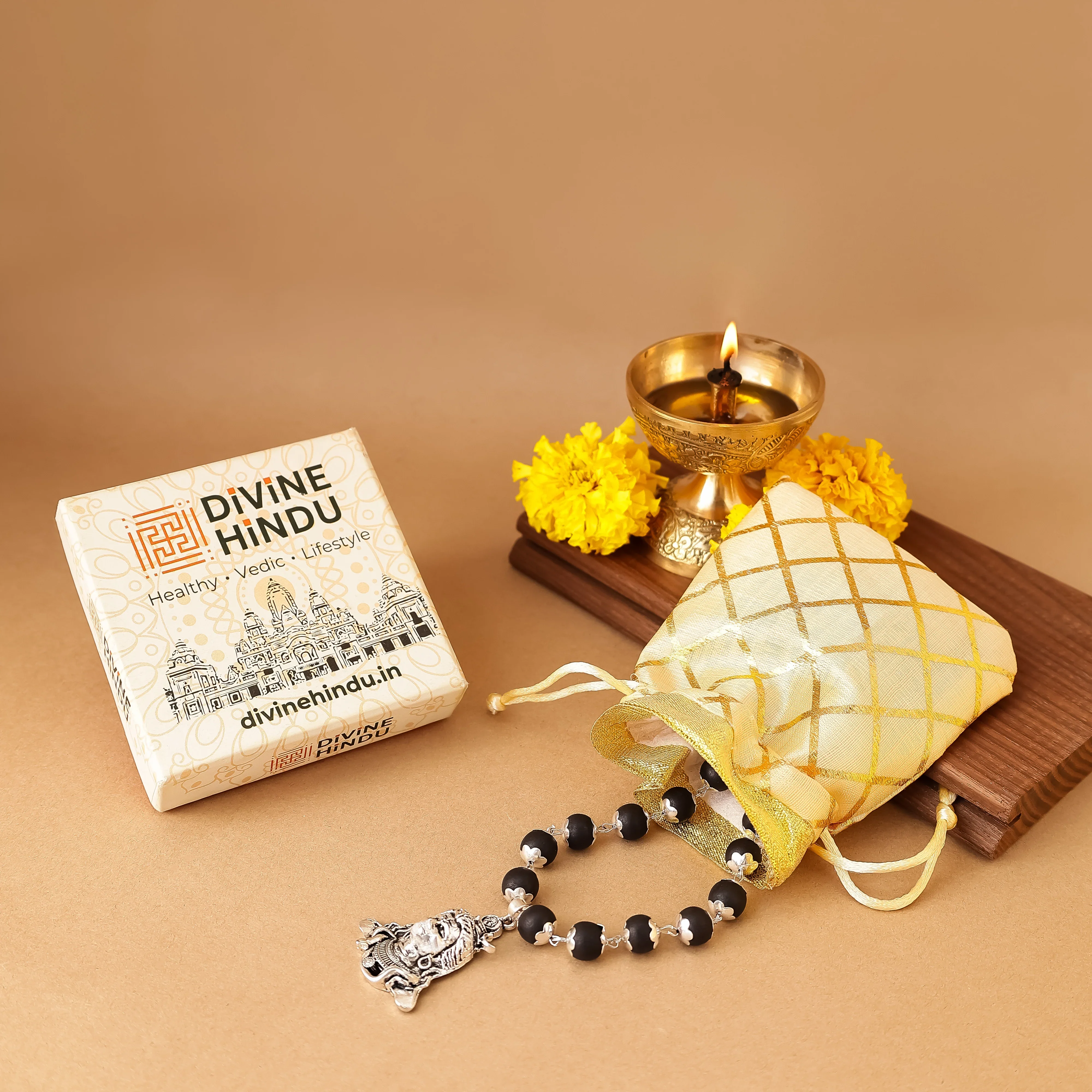 Shiv Pendant Karungali Malai Silver Cap Necklace with Govt. Certification - Image 6