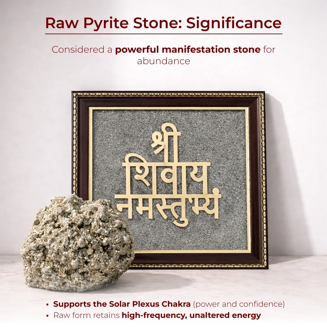 Shivaya Namastubhyam Raw Pyrite Frame for Divine Vibration - Image 4