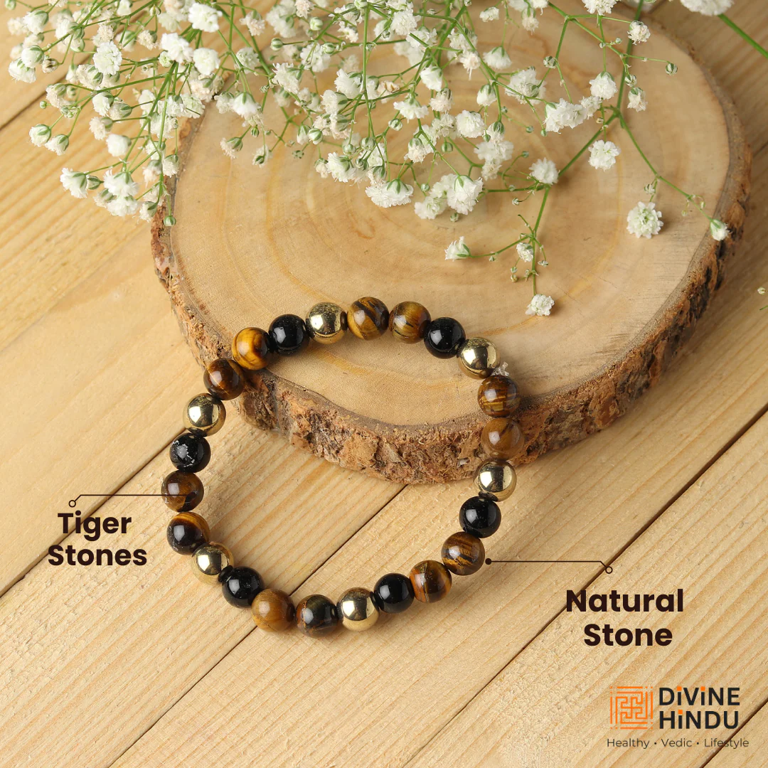 Tiger's Eye, Pyrite & Black Obsidian Triple Protection Wealth Bracelet - Image 5
