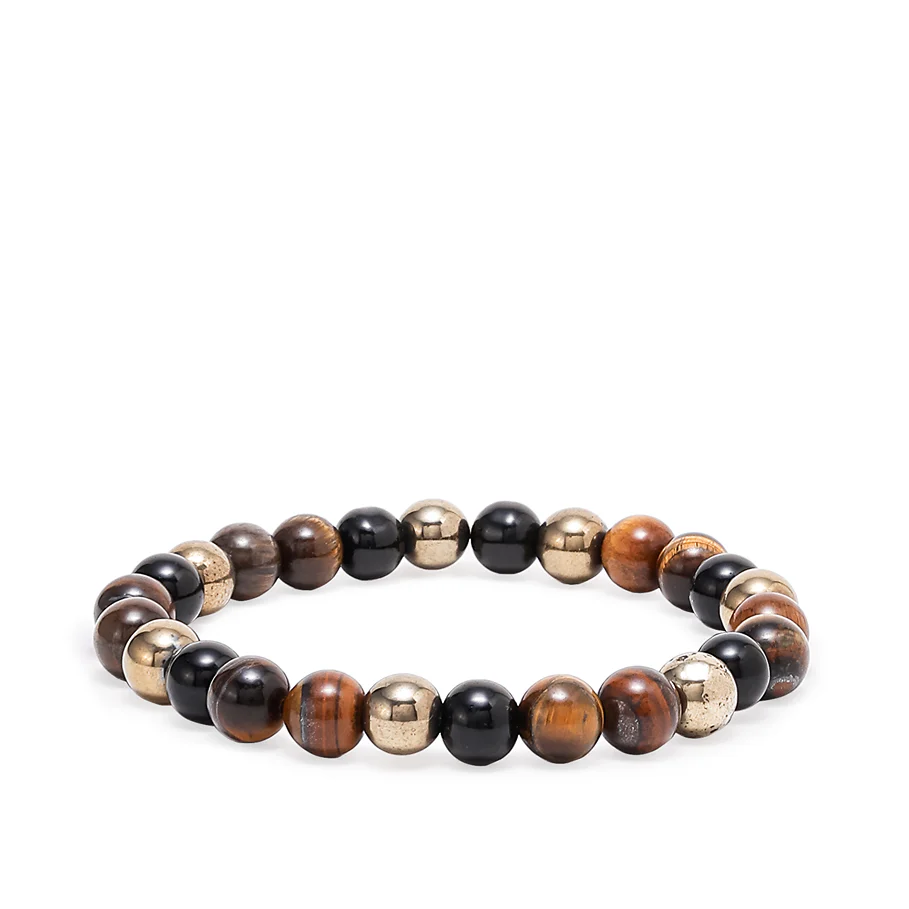 Tiger's Eye, Pyrite & Black Obsidian Triple Protection Wealth Bracelet - Image 7